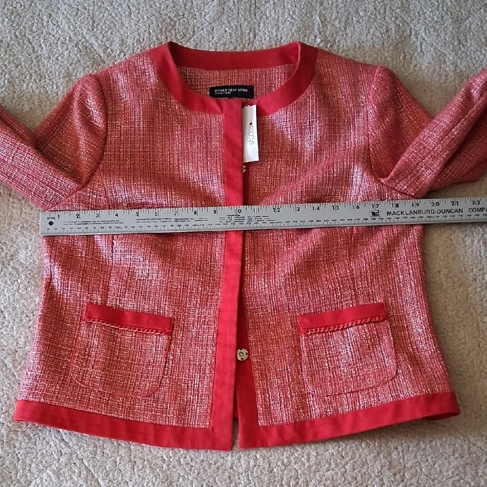 New Jones New York Pink Tweed Blazer